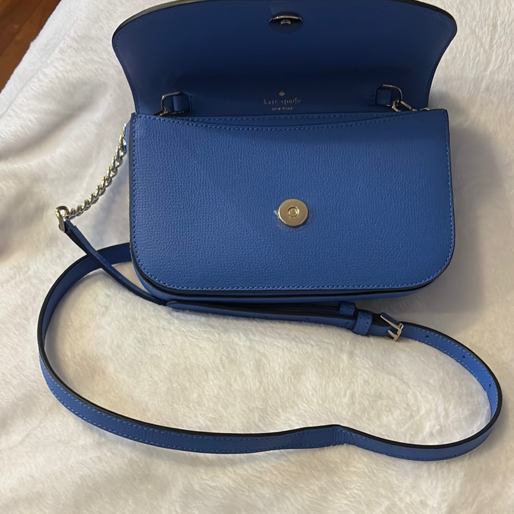 Kate Spade Blue Crossbody Bag with Structured Design